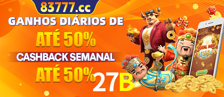 Anúncio de um membro ganhador do cassino 27B que ganhou R$2.193.486,00 jogando o slot PG Fortune Tiger, com os mascotes do jogo comemorando o prêmio.